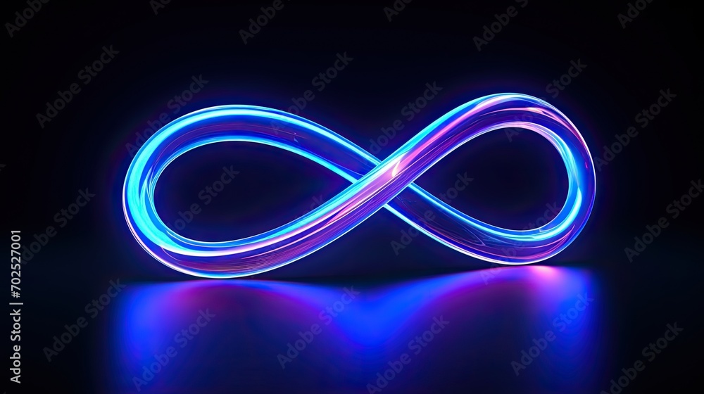 Aufkleber 3d cycled animation of a glowing line sliding in the shape of an infinity symbol.