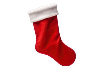 Christmas stocking isolated on transparent background