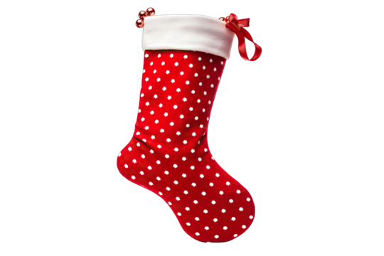 Christmas stocking isolated on transparent background