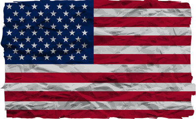 United States flag crumpled. USA grunge