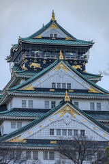 Beautiful castel in Osaka, Japan.