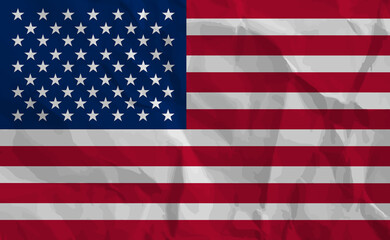 United States flag crumpled. USA grunge