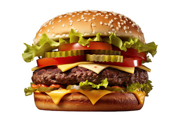 Big burger on transparent background