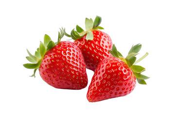 Fresh strawberry with slices isolated on transparent background