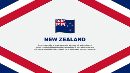 New Zealand Flag Abstract Background Design Template. New Zealand Independence Day Banner Cartoon Vector Illustration. New Zealand Template
