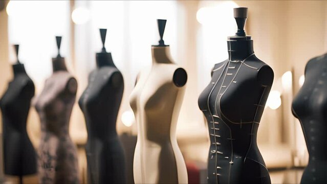 Closeup of a set of body shape silhouettes used to determine the best fit during a styling consultation.