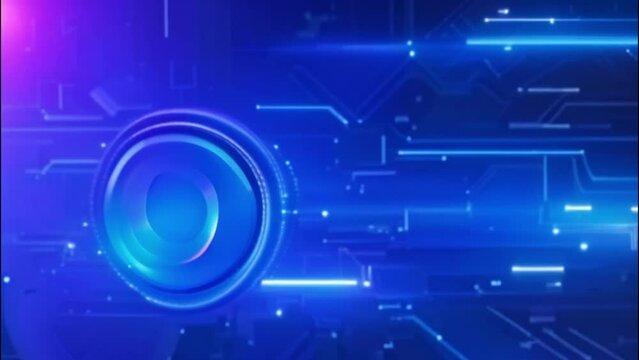 blue technology neon abstract background animation loop