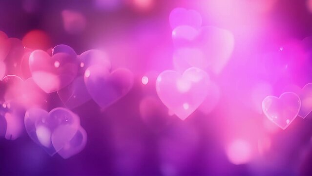 In this ethereal image, a mix of heartshaped bokeh in various shades of purple and pink create a mystical and otherworldly atmosphere.