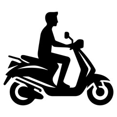 Fototapeta premium minimal Motor Scooter Silhouette Vector silhouette on white background