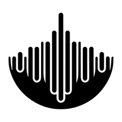 minimal sound wave icon vector art illustration black color 