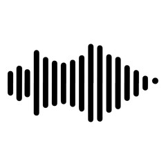 minimal sound wave icon vector art illustration black color 