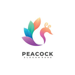 Obraz premium Peacock Colorful Mascot Logo