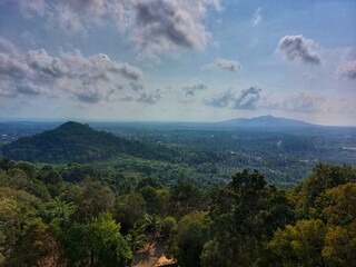 views of hills and vast expanses of forest