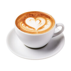 cup of coffee with heart  isolated on transparent background Remove png, Clipping Path, pen tool
