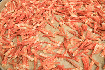 Dried fish for sale in baskets, Tai O Market Street Dec 30 2023