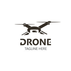 Drone aerial with camera vector template icon. logo photography drone vector. quadcopter flat style