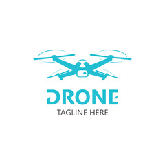 Drone aerial with camera vector template icon. logo photography drone vector. quadcopter flat style