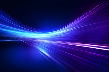 Fototapeta na wymiar Blue purple wavy light Technology Background Design, Abstract wave moving dots flow particles.Abstract futuristic background with purple and blue glowing neon moving high speed wave line