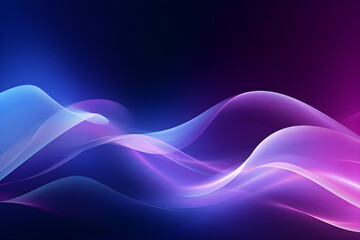 Blue purple wavy light Technology Background Design, Abstract wave moving dots flow particles.Abstract futuristic background with purple and blue glowing neon moving high speed wave line