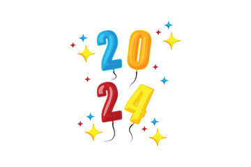 2024 Balloon New Year Sticker