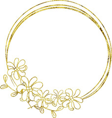 Gold Floral Doodle Borders and Frames.