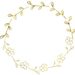  Gold Floral Doodle Borders and Frames.