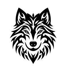 wolf tribal tattoo logo icon design illustration