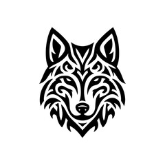 Fototapeta premium wolf tribal tattoo logo icon design illustration
