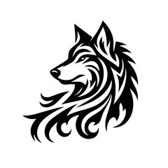 wolf tribal tattoo logo icon design illustration © JimzStd