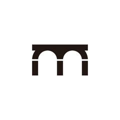 letter m building post symbol logo vector