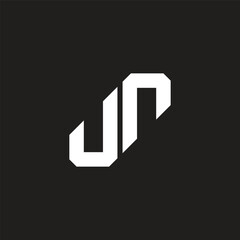 letter jr simple slice geometric logo vector