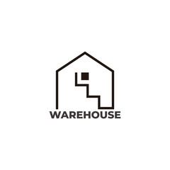 warehouse building ladder design logo vector