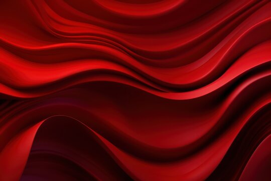 Dark Red Waves and Curls Abstract Gradient Background