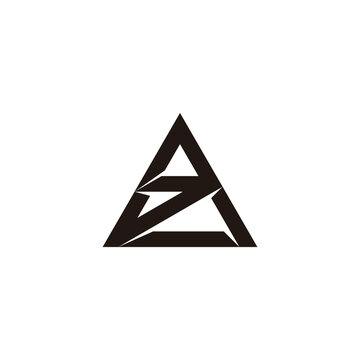 letter az triangle simple geometric logo vector