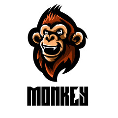 Head Monkey Mascot Logo