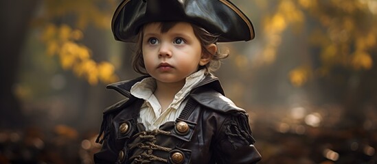 Young boy wears pirate outfit adorably