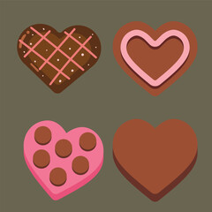 Cute drawings about love element set