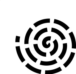 line in the shape of a circle. Isolated thin line spirals towards the edge of the canvas. Vector illustration with dotted lines