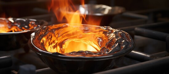 Gently heating metal in a crucible.