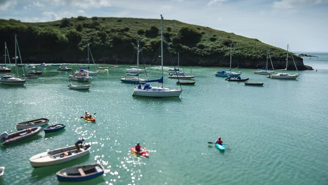 solva port harbour fishing boats coast sea wales