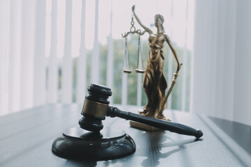 Group of experienced attorneys and lawyers giving consultation to client, helping with difficult...