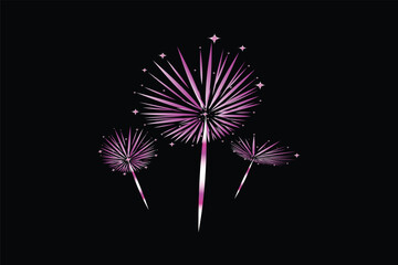 Firework New Year Sticker Design