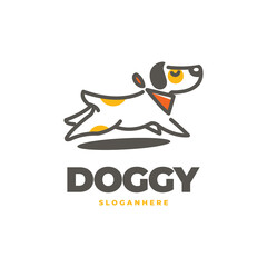 Dog cute modern logo vector