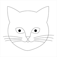 Continuous one line cat pet animal outline art vector illustration and minimalist drawing