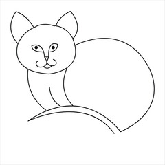 Continuous one line cat pet animal outline art vector illustration and minimalist drawing