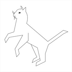 Cat pet animal single line art drawing continuous outline vector illustration minimalist