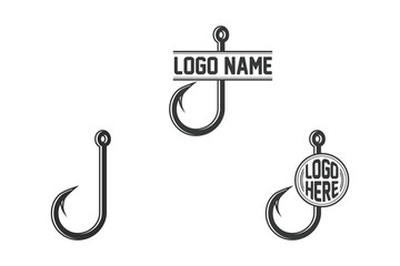 Fishing hook Monogram, Fishing Logo, Fishing Hook Logo, Fishing Hook Vector, Fishhook silhouette, Fishing Hook Set, Fishing Hook Logo, Retro Style Fishing Hooks Collection, Premium Quality Fishing