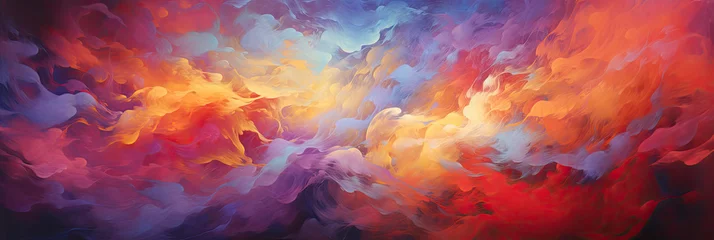  cloud painting in orange, yellow, blue, red and purple colors, generative AI © VALUEINVESTOR