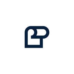 P toilet paper logo design vector