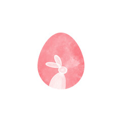 red easter egg watercolor hand drawn illustration